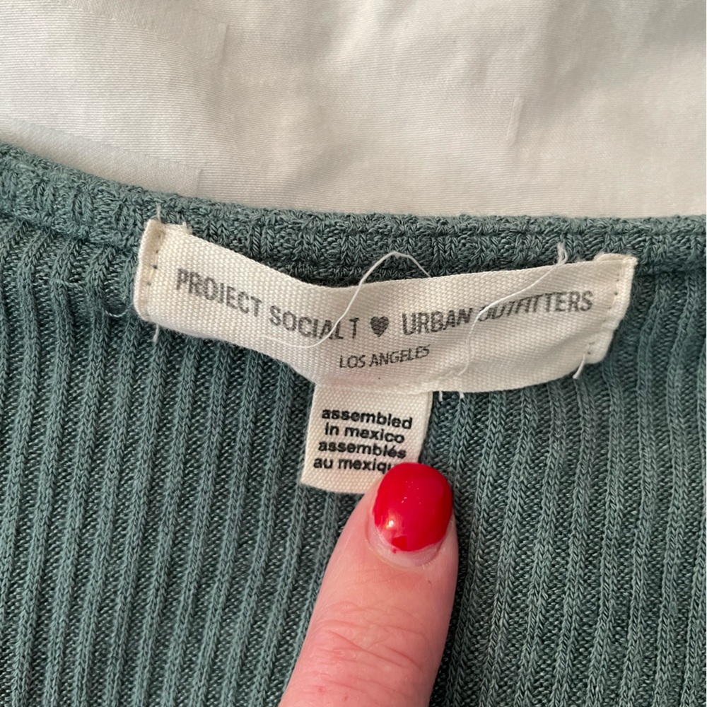 EUC Green Urban Outfitters Adjustable Wrap Crop Top - Picture 3 of 5